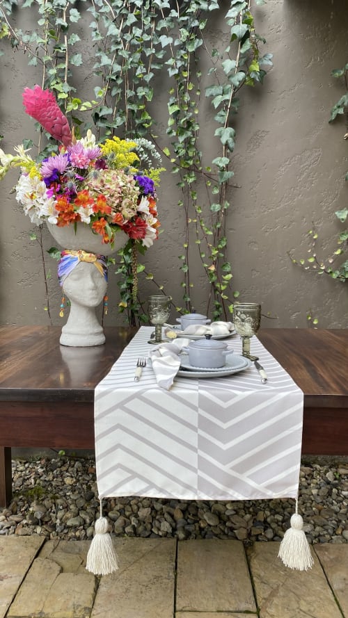 Graphite Table Runner | Linens & Bedding by OSLÉ HOME DECOR