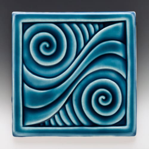Double Swirl Tile | Tiles by Lynne Meade