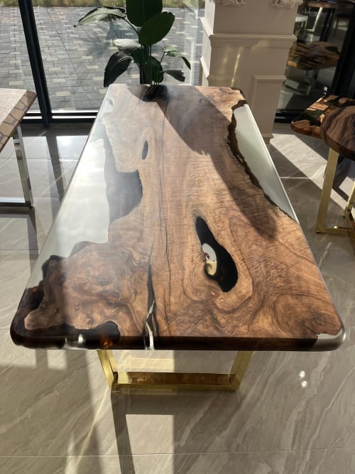 Dining Table - Epoxy Resin Table - Walnut Table | Tables by Tinella Wood