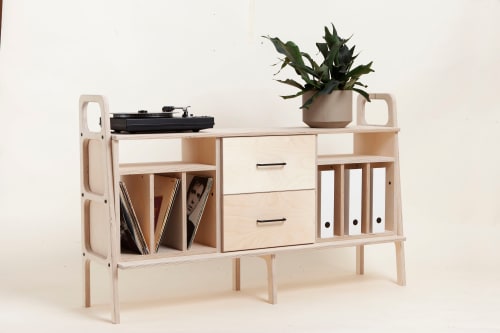 Record player stand, Media cabinet, TV stand, media console | Storage by Plywood Project