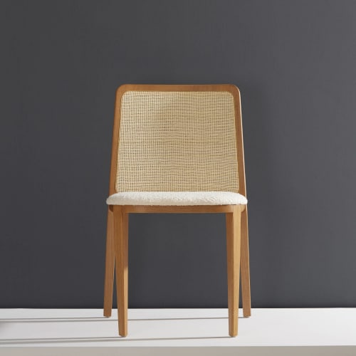 "Wing" CW5. Nt Wood, Frize Cane, Nuby Textile | Dining Chair in Chairs by SIMONINI