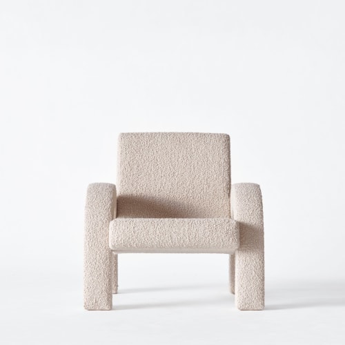 Arco Lounge Chair Small Boucle Beige | Work by District Loom