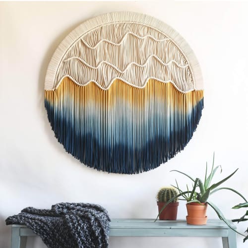 Circular Fiber Art Collection - SUNSET | Macrame Wall Hanging in Wall Hangings by Rianne Aarts