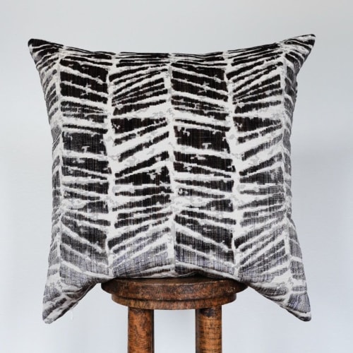 Abstract Velvet with Brown, Silver, & Purple Pillow 20x20 | Pillows by Vantage Design