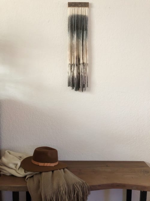 Abstract Mini Dip Dye Wall Hanging No. 1 | Wall Hangings by Mpwovenn Fiber Art by Mindy Pantuso