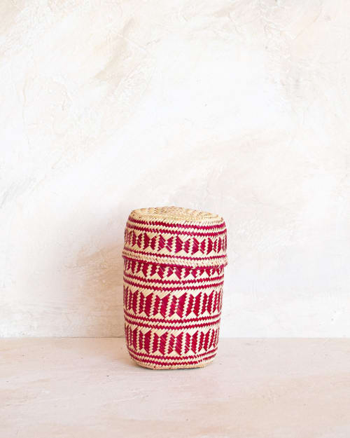Extra Small Oaxacan Woven Basket - Crimson | Storage by MINNA