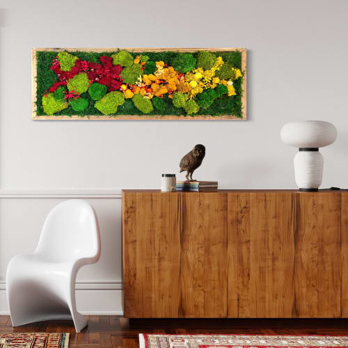 Rainbow Moss Wall Art Flower Preservation Salon Decor | Plants & Landscape by Sarah Montgomery