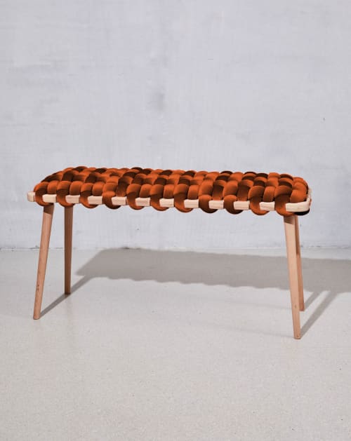 Copper Velvet Woven Bench | Benches & Ottomans by Knots Studio