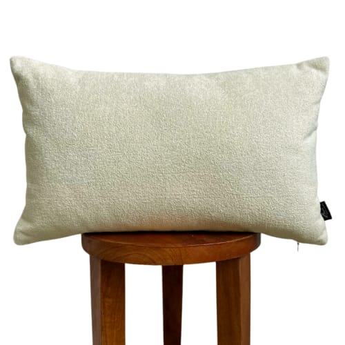 Cream Sherpa Lumbar Pillow Cover, 12x20" | Pillows by Busa Designs