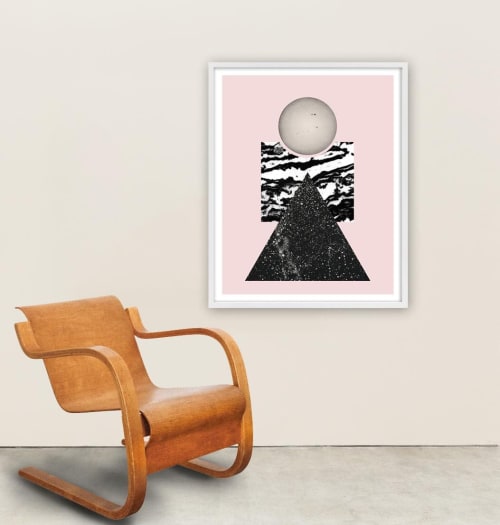 Pink Abstract geometric print, marble wall art, Geometric | Prints by Capricorn Press