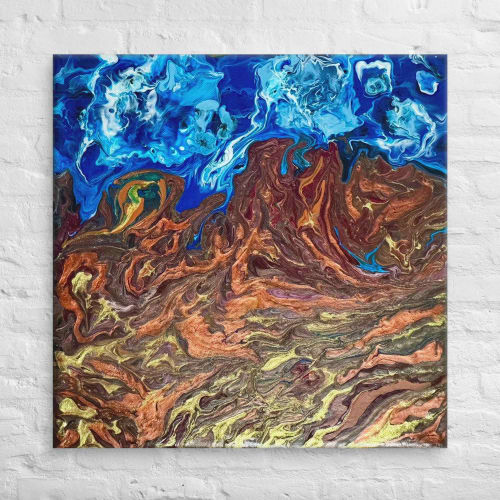 Canvas Print - Zeffir (exhale) - Fluid Abstract Earth & Sky | Work by Eman's Gallery