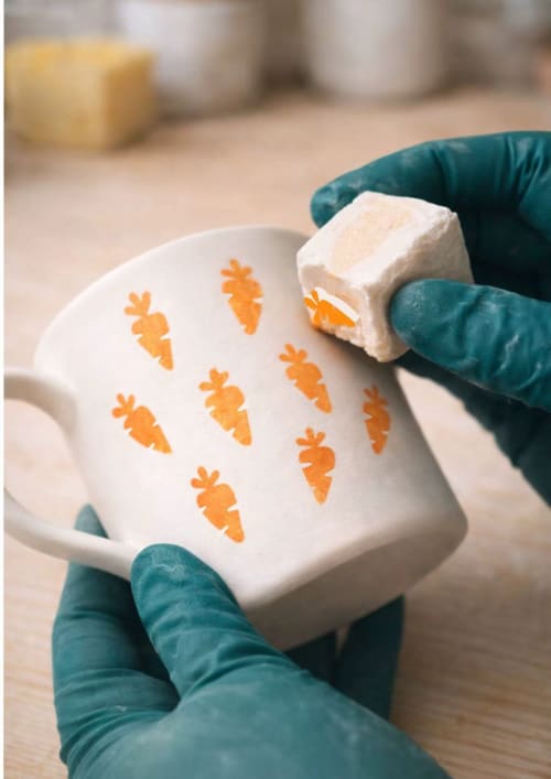 Reusable Pottery Sponge Stamp – Ceramic Clay Carrot Stamp Tool for Pottery Decoration | Art & Wall Decor by 4AM Product Design