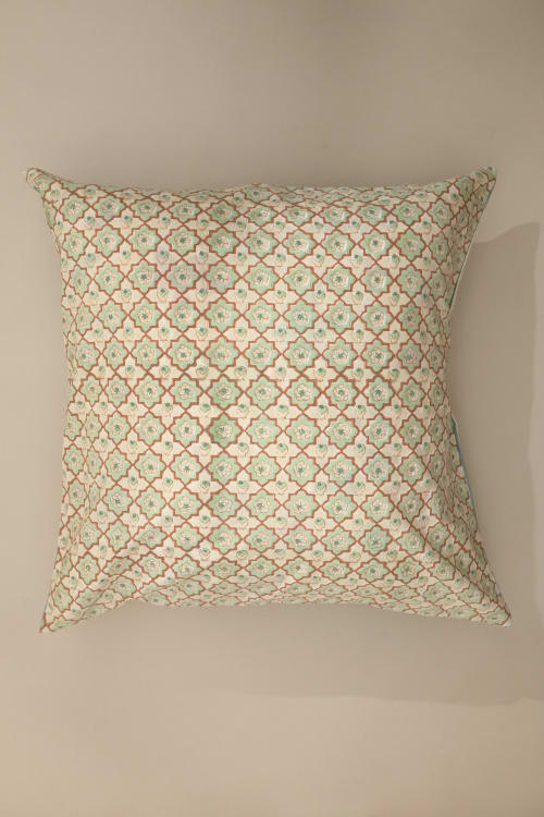 Agra Lattice Block Print Pillow | Pillows by Ninéh
