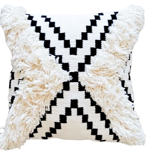 Jamila Handwoven Cotton Decorative Throw Pillow Cover | Pillows by Mumo Toronto Inc
