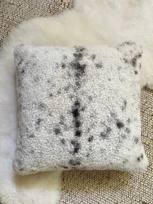 18” x 18” Shearling Sheepskin Pillow #6 | Cushion in Pillows by East Perry