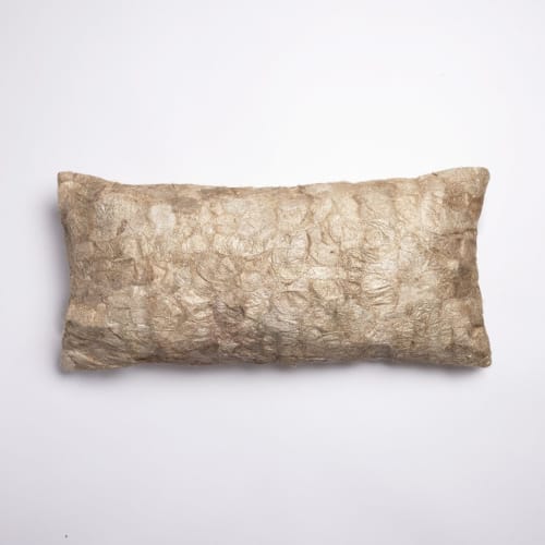 Natural Wild Silk Lumbar Throw Pillow - 12"x24" | Pillows by Tanana Madagascar