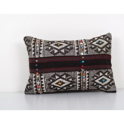Ethnic Goat Hair Lumbar Kilim Pillow Cover from Anatolian, B | Cushion in Pillows by Vintage Pillows Store