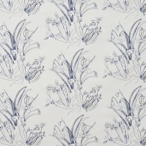 Blueprint Flower Cobalt Wallpaper | Wall Treatments by Stevie Howell