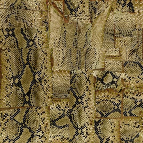 Serpentine, Ochre | Fabric in Linens & Bedding by Philomela Textiles & Wallpaper