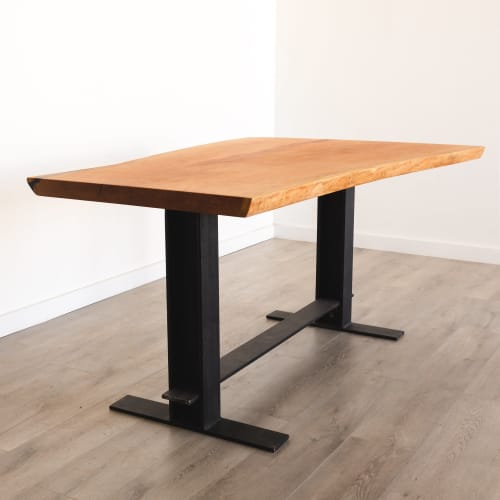 Ready to Ship | Cherry Live Edge Industrial Table | Tables by Fargo Woodworks