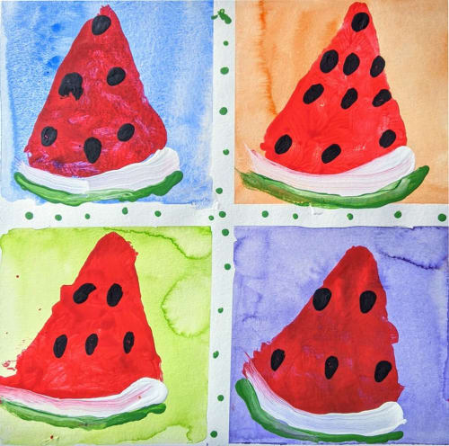 Watermelon - Original Watercolor | Mixed Media in Paintings by Rita Winkler - My Art, My Shop -by Rita ... Where Every Stroke Speaks of Joy and Inclusion