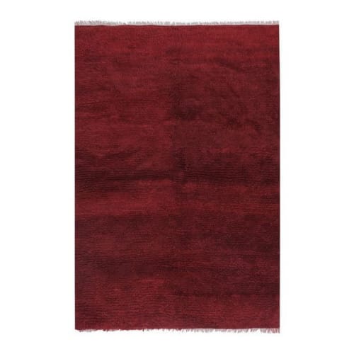 Vintage Red Color Turkish Shag Tulu Rug 5'6" X 7'11" | Rugs by Vintage Pillows Store