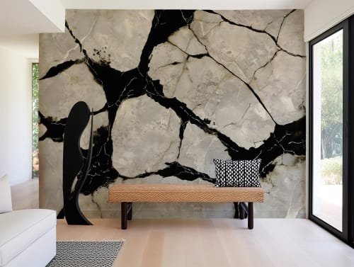 Onyx & Cream — Luxe Textures Luxury Wallpaper Mural | Wall Treatments by ELLE WALLS