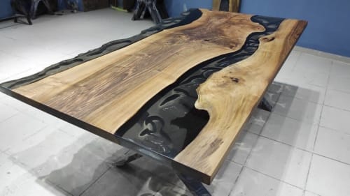 Custom Dark Walnut Resin Dining Table, Kitchen table | Tables by LuxuryEpoxyFurniture