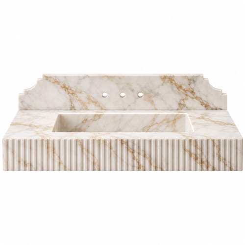 Calacatta Gold Marble Sink | Water Fixtures by Vero Marble