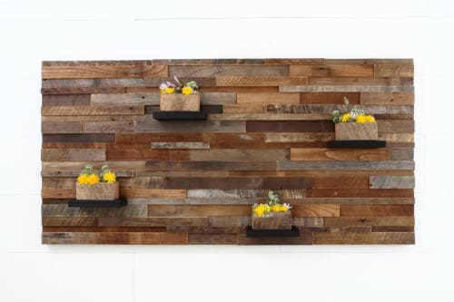 Floating wood shelves 60"x30"x6" reclaimed wood shelf artwor | Wall Hangings by Craig Forget