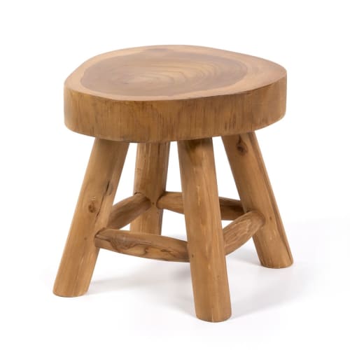 Rustic Natural Teak Outdoor Stool | Chairs by Kevin Francis Design