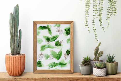 unfolding in green | abstract original art | Watercolor Painting in Paintings by Megan Spindler