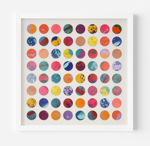 Sixty Four Splash Dots Painting | Collage in Paintings by Amelia Coward