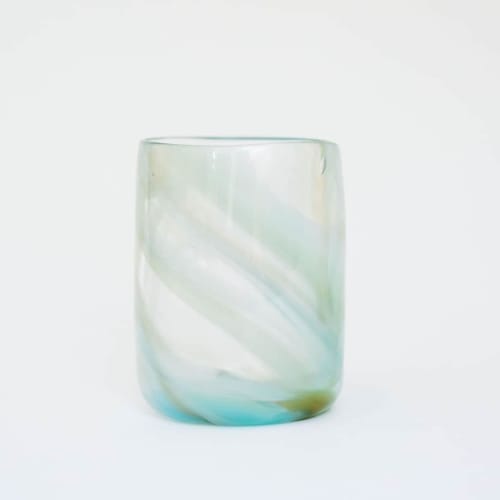 Glass Blown Tie-Dyed Seaside Drinking Glass | Drinkware by Maria Ida Designs
