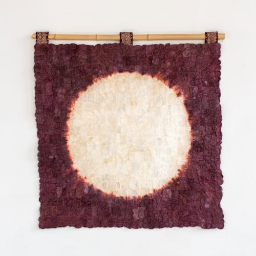 Madagascar Silk Blood Moon Wall Hanging | Tapestry in Wall Hangings by Tanana Madagascar