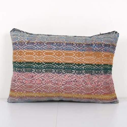 Turkish Kilim Lumbar Pillow, Handwoven Kilim Lumbar, Ethnic | Cushion in Pillows by Vintage Pillows Store
