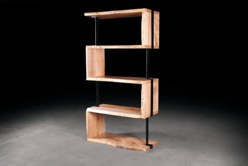 Live Edge Maple Maze Shelving Console | Storage by Urban Lumber Co.