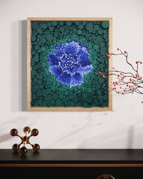 A Blue Peony | Wall Sculpture in Wall Hangings by StainsAndGrains