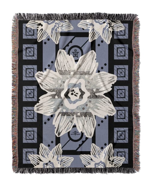 AEON Violets Jacquard Woven Blanket | Linens & Bedding by Sean Martorana