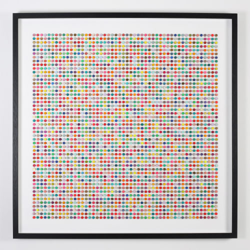 Two Thousand Five Hundred Dots Painting With Gold Leaf | Collage in Paintings by Amelia Coward