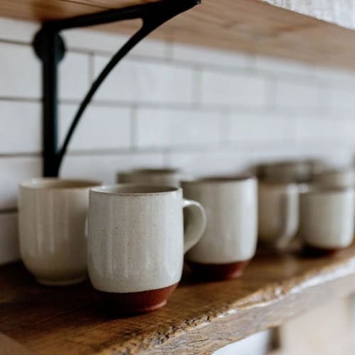 White Modern Coffee Mug by Tina Fossella Pottery