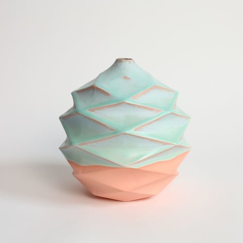 Spherical in Strawberry Pistachio | Vase in Vases & Vessels by by Alejandra Design