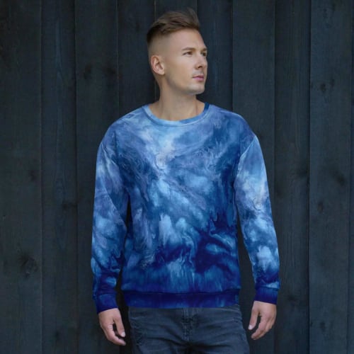 Unisex Sweatshirt - Thunder - Dramatic Blue Storm Art | Work by Eman's Gallery