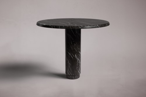 Marylou Alexander Black Marble Round Table | Dining Table in Tables by HamamDecor LLC