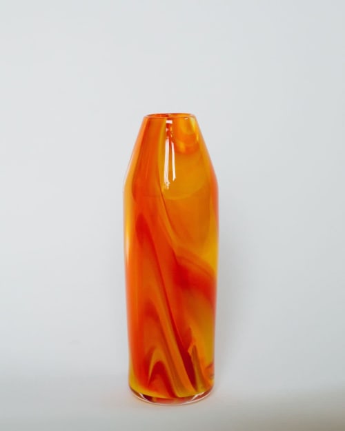 Glass Blown Top Dog Tie-Dyed Pencil Vase | Vases & Vessels by Maria Ida Designs