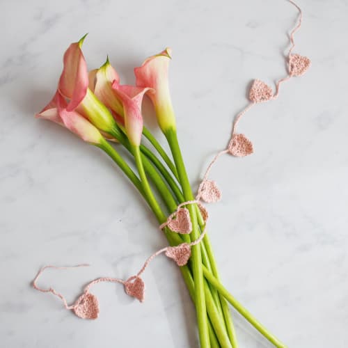 Crochet Mini-Heart Garlands DIY KIT | Ornament in Decorative Objects by Flax & Twine