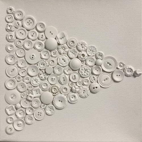 White on White 10"x10" | Mixed Media in Paintings by Emeline Tate