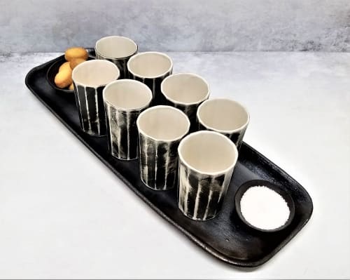 coffee serving set, coffee cups, rectangular tray and saucer | Drinkware by YomYomceramic