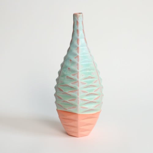 Bottle in Strawberry Pistachio | Vases & Vessels by by Alejandra Design