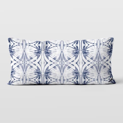Audrina Light Blue 12x24 Lumbar Pillow Cover | Pillows by Brandy Gibbs-Riley